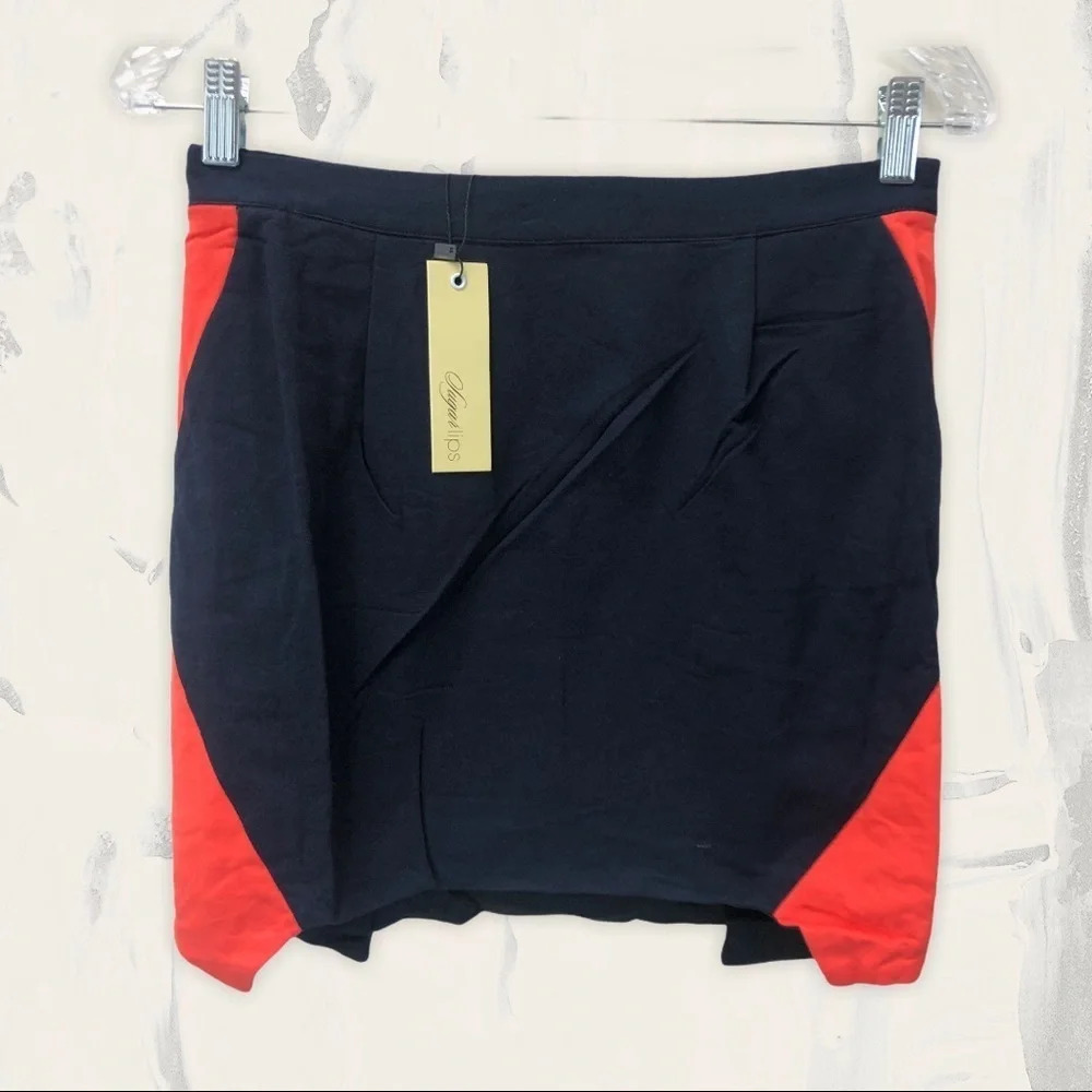SUGAR LIPS colorblock‎ mini skirt NEW!